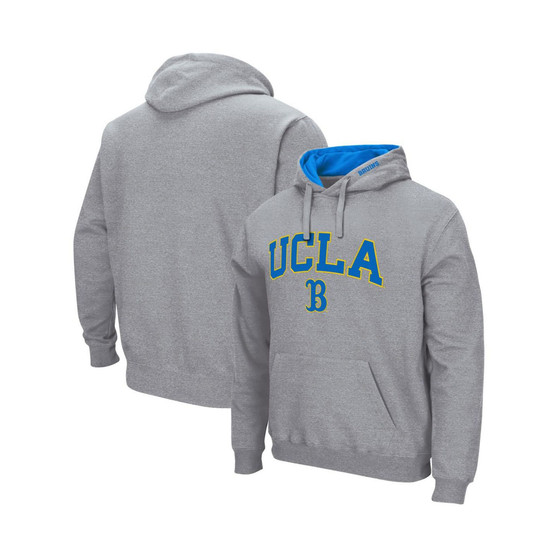 Men's Heathered Gray UCLA Bruins Arch and Logo 3.0 Pullover Hoodie
