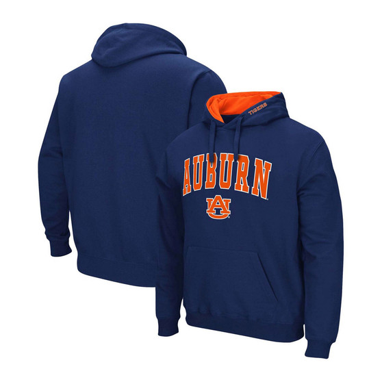 Men's Navy Auburn Tigers Arch and Logo 3.0 Pullover Hoodie