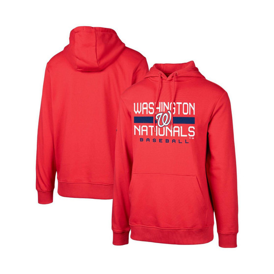 Men's Red Washington Nationals Podium Pullover Hoodie