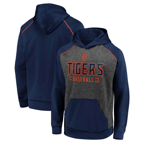Men's Charcoal and Navy Detroit Tigers Game Day Ready Raglan Pullover Hoodie