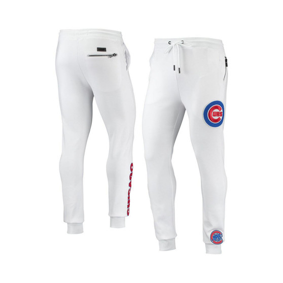 Men's White Chicago Cubs Team Logo Jogger Pants