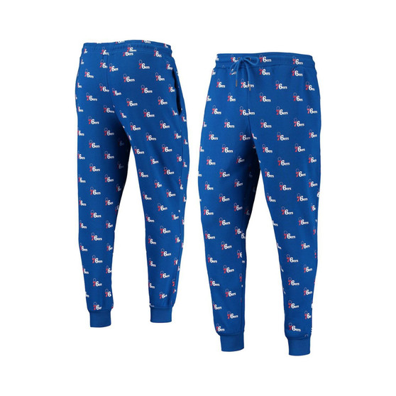 Men's Royal Philadelphia 76ers Allover Logo Jogger Pants