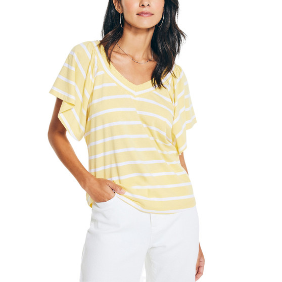Women's Striped Smocked Top