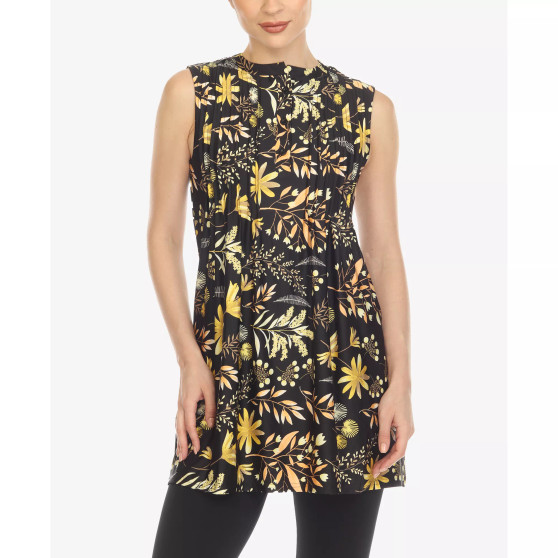 Women's Floral Sleeveless Tunic Top