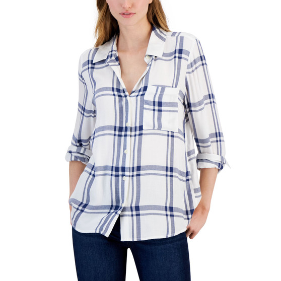 Petite Plaid Perfect Button-Up Shirt, Created for Macy's