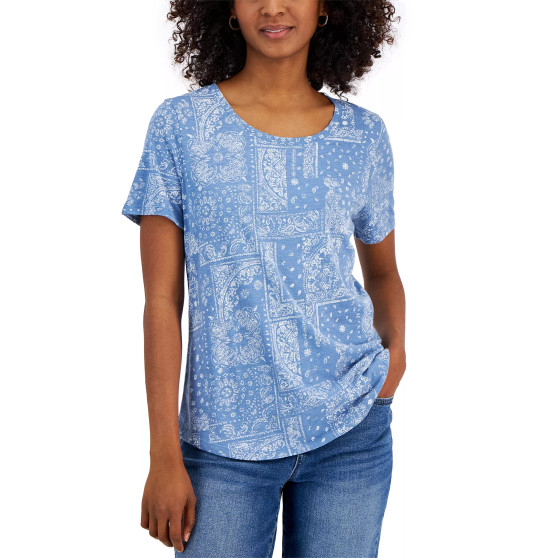 Women's Printed Scoop-Neck T-Shirt, Created for Macy's