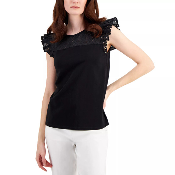 Women's Eyelet-Embroidered Sleeveless Top
