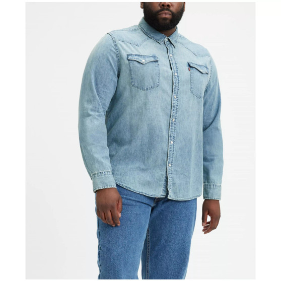 Men's Big & Tall Classic Western Long Sleeve Denim Shirt