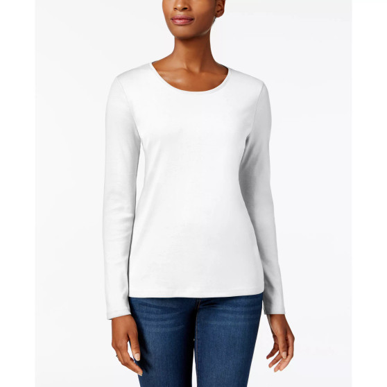 Women's Pima Cotton Long-Sleeve Top, Created for Macy's