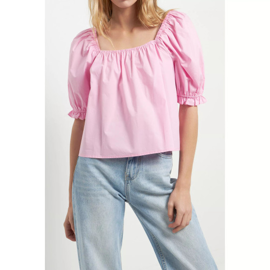 Women's Square neckline Puff Sleeve Top