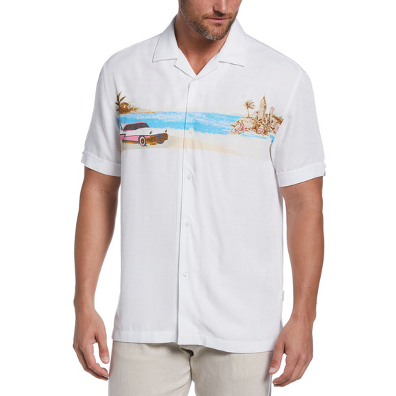 Men's Big & Tall Textured Tropical Short-Sleeve Shirt