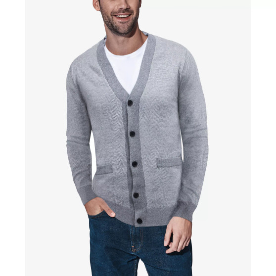 Men's Herringbone Cardigan Sweater