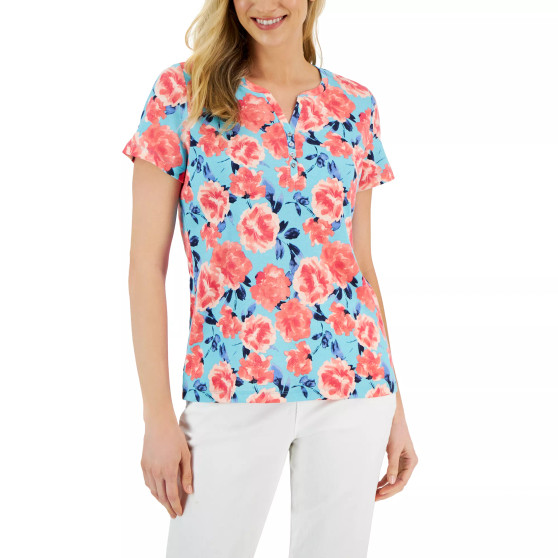 Petite Fleur Beauty Henley Top, Created for Macy's