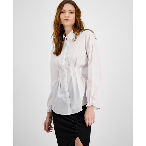 Women's Long-Sleeve Corset-Detail Shirt, Created for Macy's