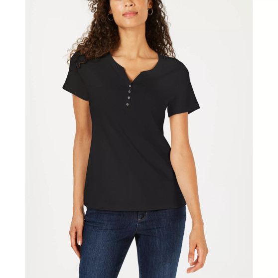 Short Sleeve Henley Top, Created for Macy's