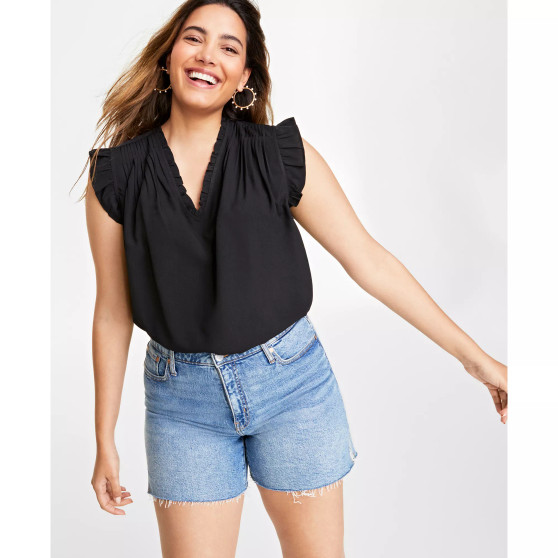 Women's Ruffle-Trim Sleeveless Blouse, Created for Macy's