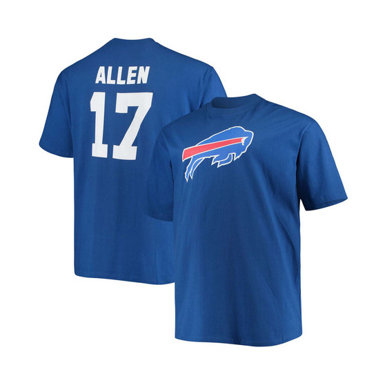 Men's Big and Tall Josh Allen Royal Buffalo Bills Player Name Number T-shirt