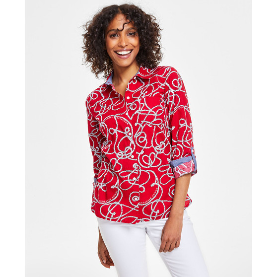 Women's Rope Roll-Tab Button-Up Shirt