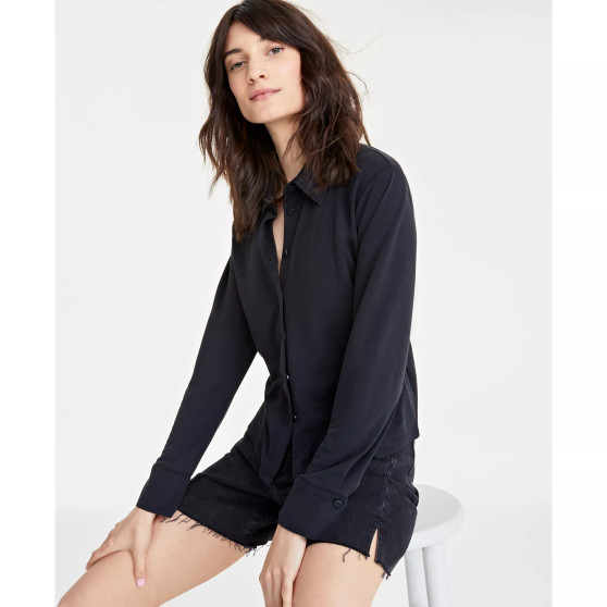 Women's Long-Sleeve Knit Shirt, Created for Macy's