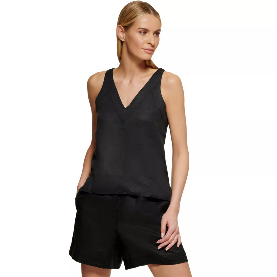 Women's Linen V-Neck Sleeveless Pullover Top