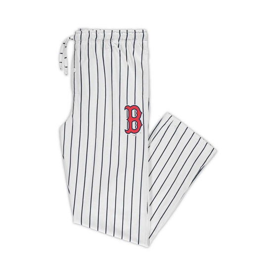 Men's White, Navy Boston Red Sox Big and Tall Pinstripe Sleep Pants