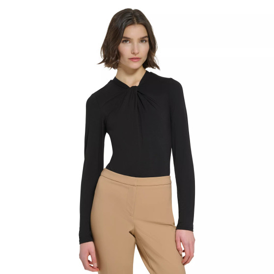 Women's Twist-Neck Long-Sleeve Bodysuit