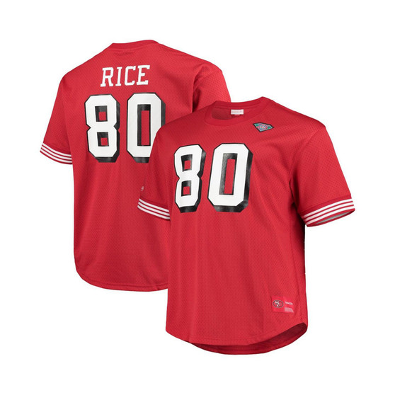 Men's Jerry Rice Scarlet San Francisco 49Ers Big and Tall Retired Player Mesh T-shirt