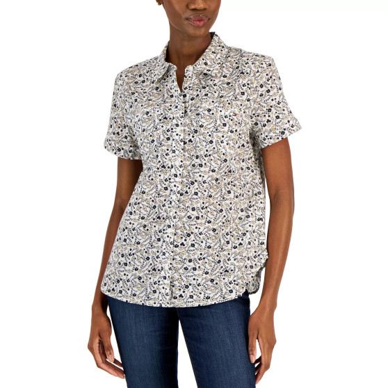 Women's Cotton Button-Front Shirt