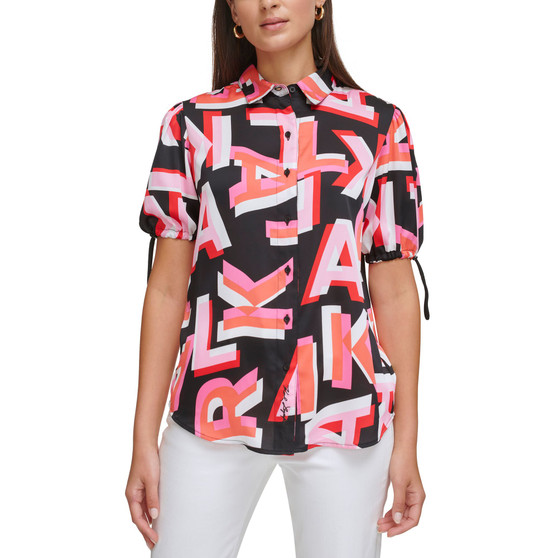 Women's Logo Print Button-Front Shirt