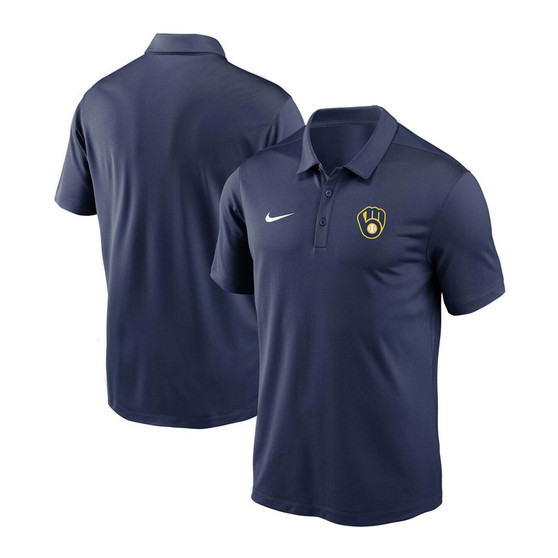 Men's Navy Milwaukee Brewers Team Logo Franchise Performance Polo