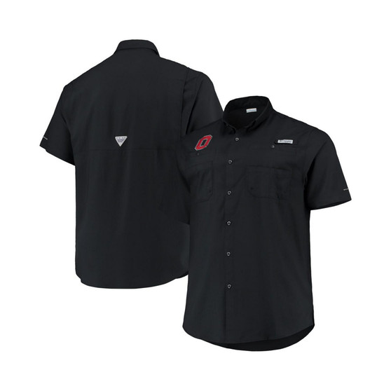 Men's Black Ohio State Buckeyes Big and Tall Tamiami Omni-Shade Button-Down Shirt