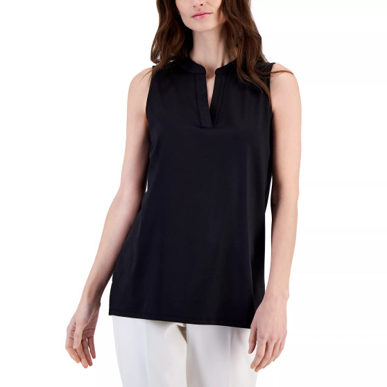 Women's Sleeveless Split-Neck Tunic