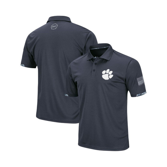 Men's Big and Tall Charcoal Clemson Tigers OHT Military-Inspired Appreciation Digital Camo Polo Shirt