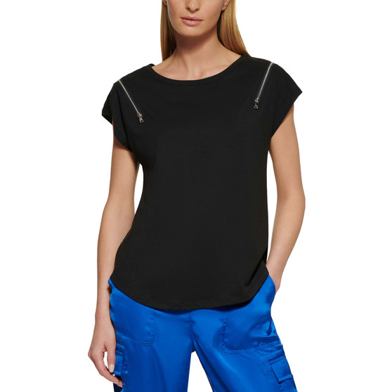 Zip-Shoulder T-Shirt