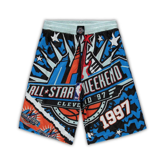 Men's Blue, Black NBA 1997 All-Star Game Hardwood Classics Big and Tall Jumbotron 2.0 Shorts