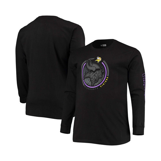 Men's Big and Tall Black Minnesota Vikings Color Pop Long Sleeve T-shirt