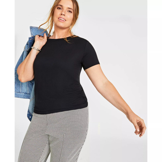 Women’s and Plus Size Ribbed T-Shirt, Created for Macy’s