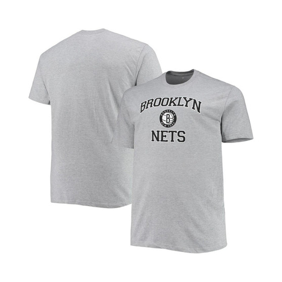 Men's Heathered Gray Brooklyn Nets Big and Tall Heart and Soul T-shirt