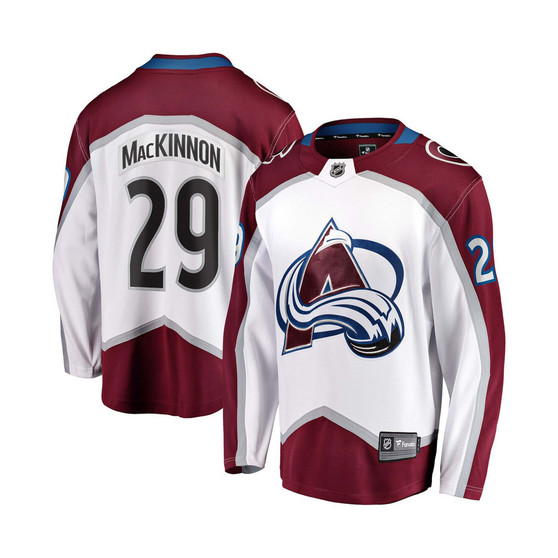 Men's Nathan MacKinnon White Colorado Avalanche Away Premier Breakaway Player Jersey