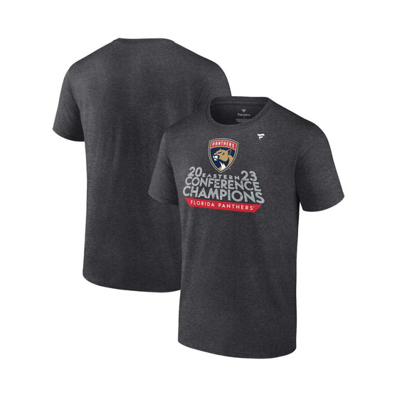 Men's Branded Heather Charcoal Florida Panthers 2023 Eastern Conference Champions Locker Room Big and Tall T-shirt