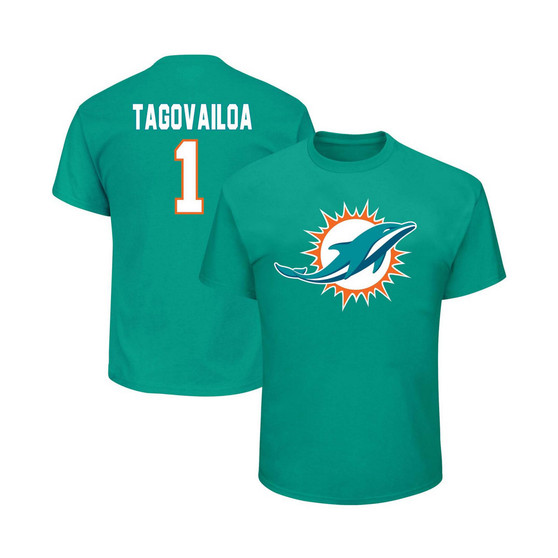 Men's Big and Tall Tua Tagovailoa Aqua Miami Dolphins Eligible Receiver Iii Name Number T-shirt