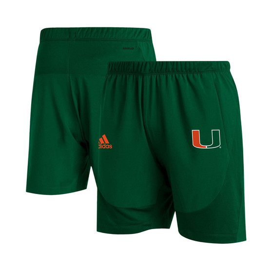 Men's Big and Tall Green Miami Hurricanes 2021 Sideline Aeroready Training Shorts
