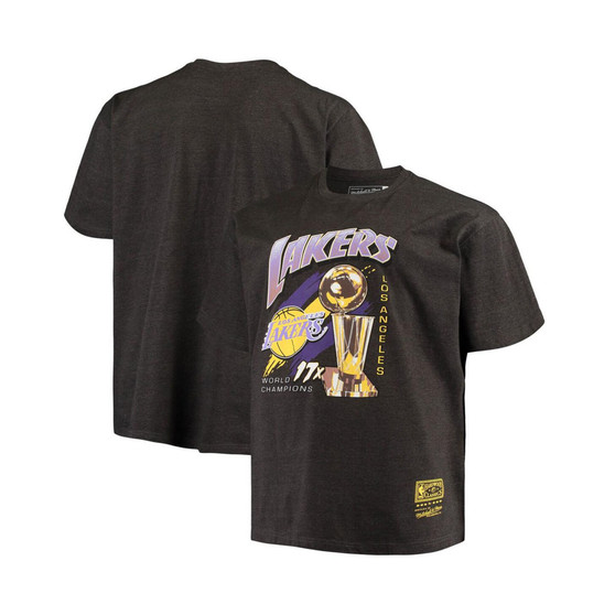 Men's Heathered Charcoal Los Angeles Lakers Big and Tall 17x Trophy T-shirt