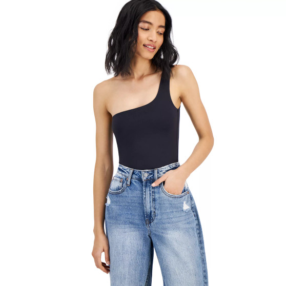 Women's Double-Layered One-Shoulder Sleeveless Bodysuit