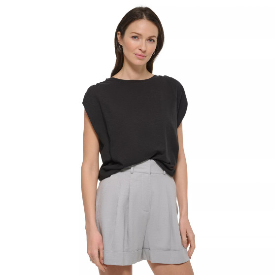 Women's Ruched Cap-Sleeve Pullover Top