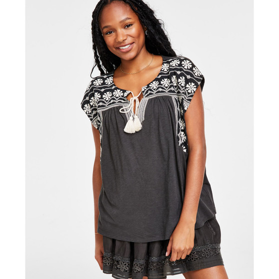 Women's Embroidered Peasant Tee