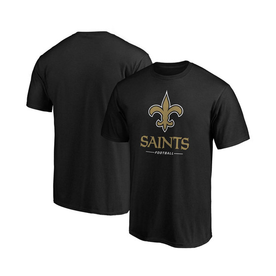 Men's Black New Orleans Saints Big and Tall Team Logo Lockup T-shirt