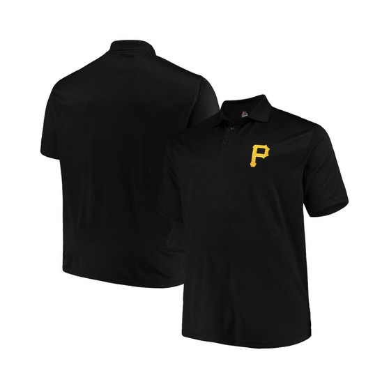 Men's Majestic Black Pittsburgh Pirates Big Tall Solid Birdseye Polo Shirt