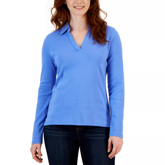 Petite Johnny Collar Top, Created for Macy's