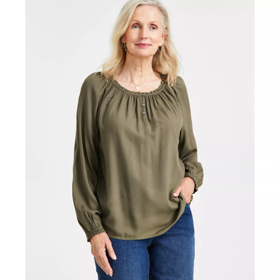 Women's Drapey Popover Peasant Top, Created for Macy's